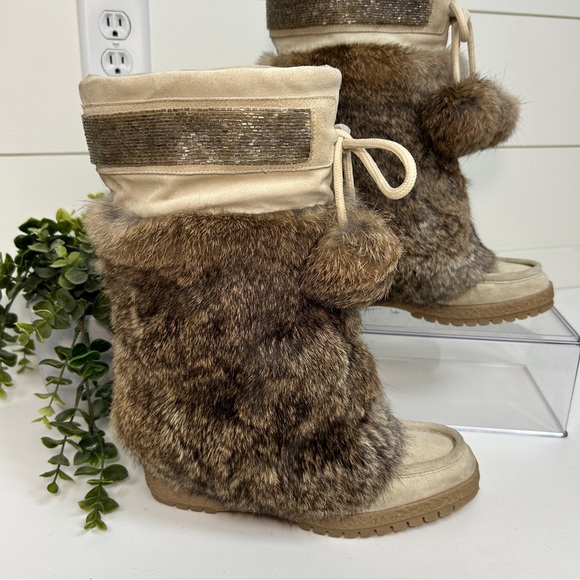 Coach Maryann Suede Angora Fur Boots Women’s Size 7 B - Picture 3 of 16